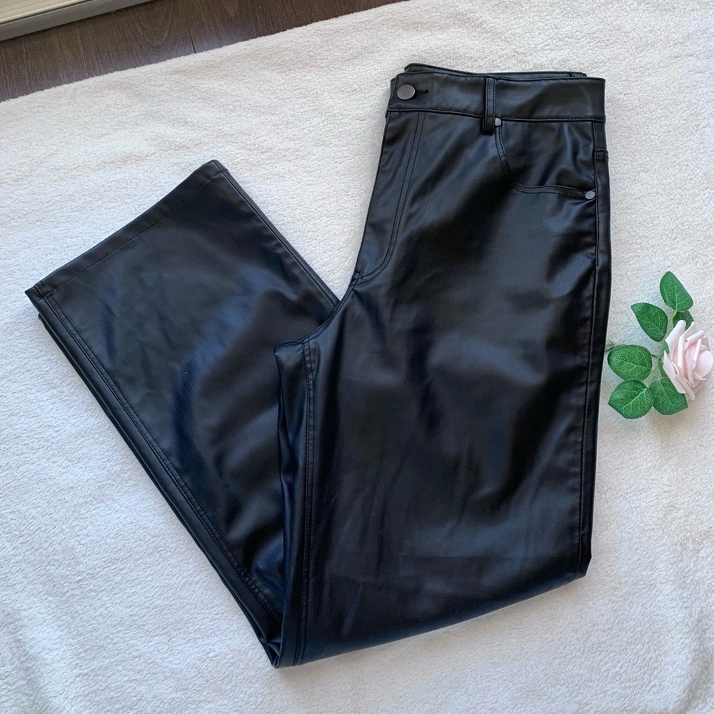 Zara Black High Waist Faux Leather Pants